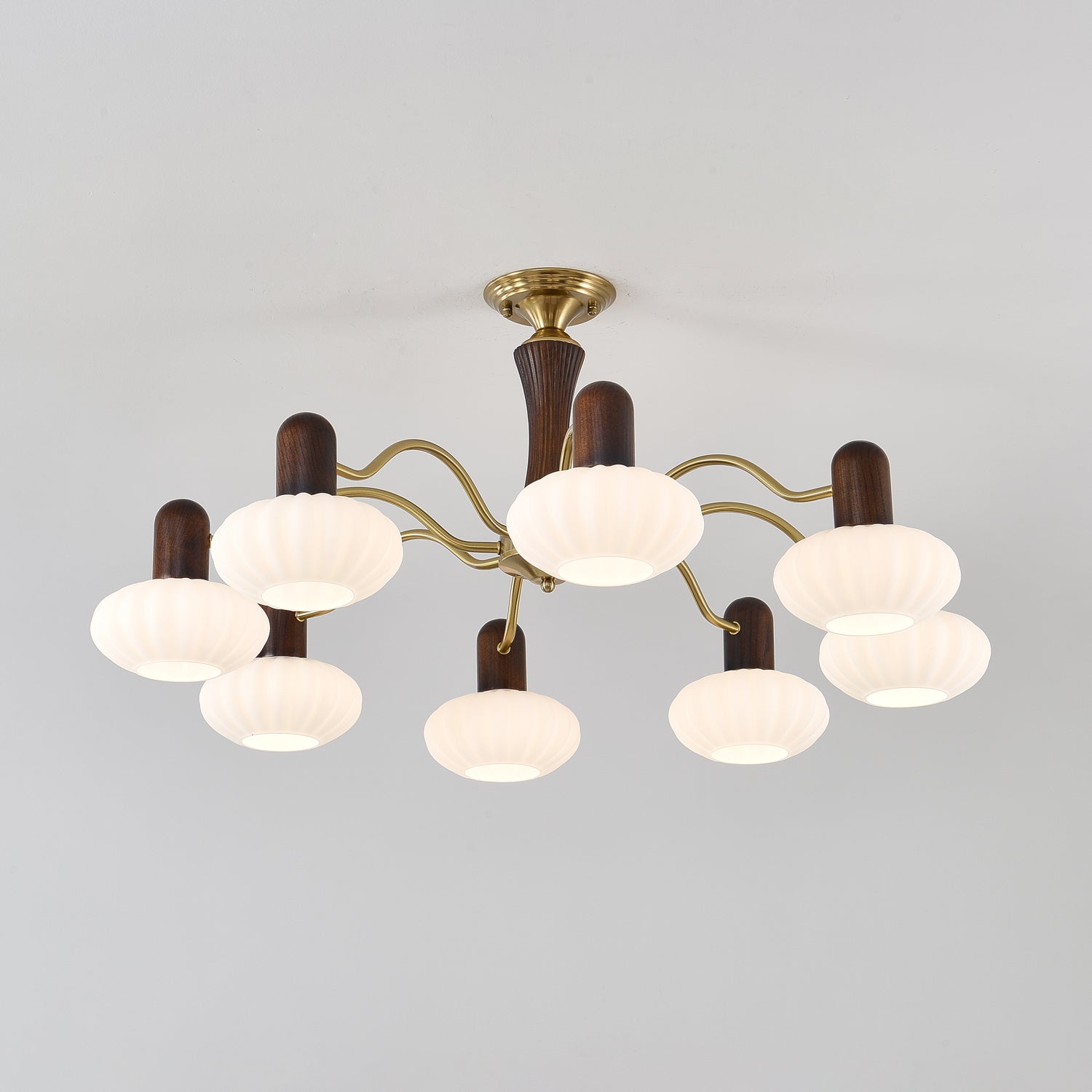 Aurora Chandelier Walnut Embrace White Finish-Neutral Decor