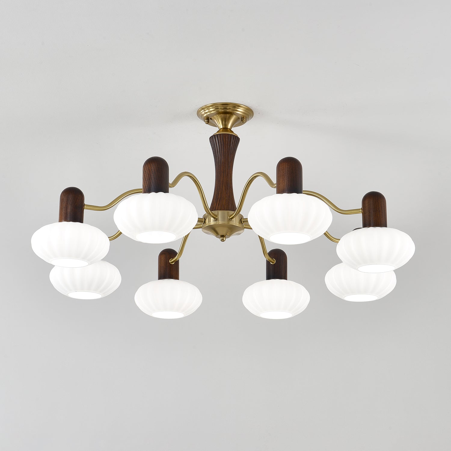 Aurora Chandelier Walnut Embrace White Finish-Neutral Decor