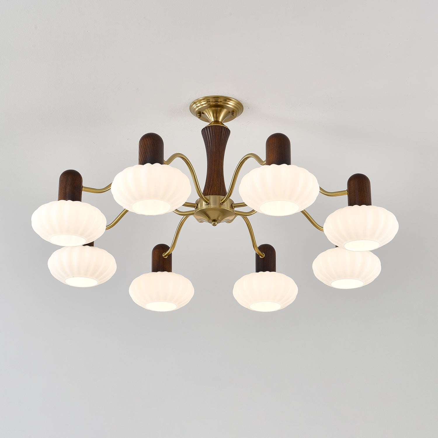 Aurora Chandelier Walnut Embrace White Finish-Neutral Decor