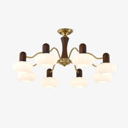 Aurora Chandelier Walnut Embrace White Finish-Neutral Decor