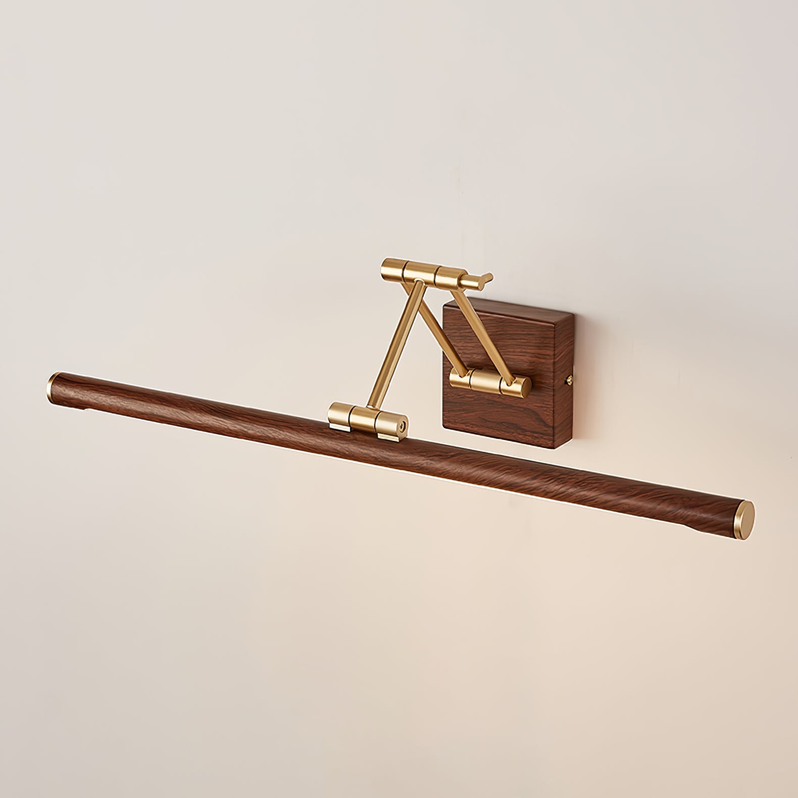 Walnut Color Linear Adjustable Wall Light-Neutral Decor