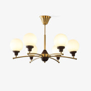 Lustra Chandelier Walnut Glass Balls-Neutral Decor