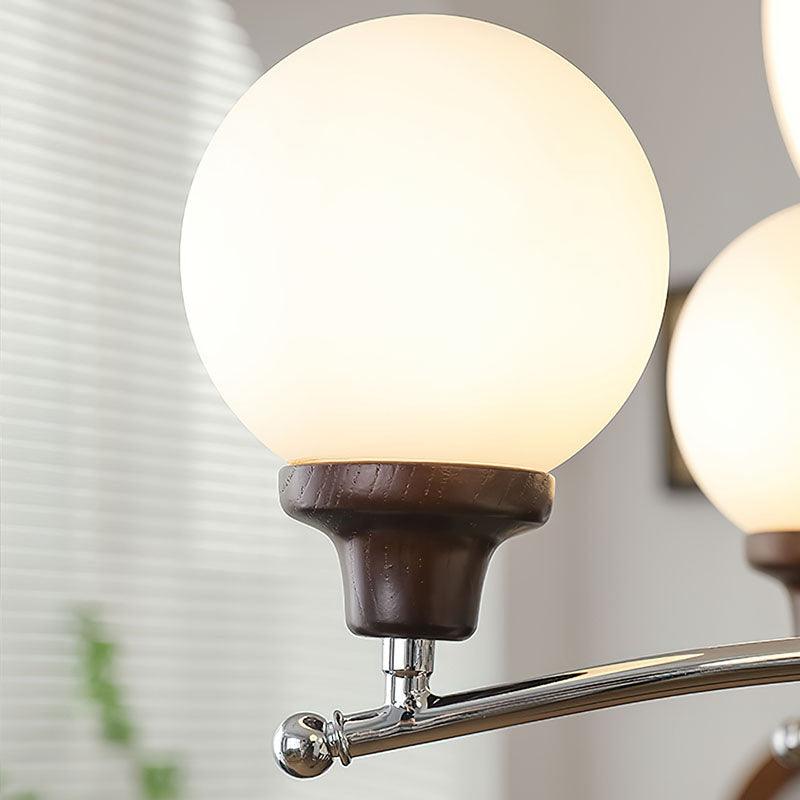 Lustra Chandelier Walnut Glass Balls-Neutral Decor