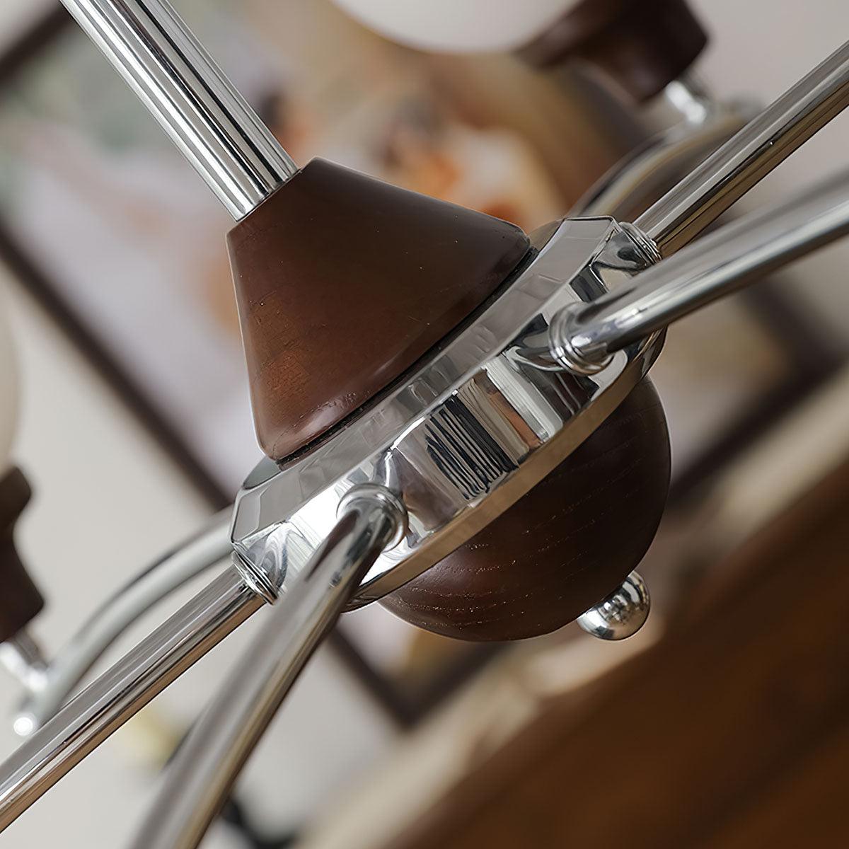 Lustra Chandelier Walnut Glass Balls-Neutral Decor