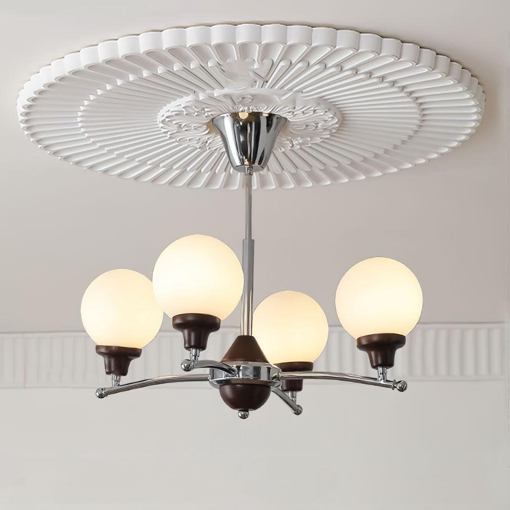 Lustra Chandelier Walnut Glass Balls-Neutral Decor