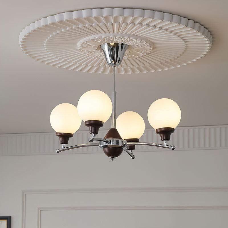 Lustra Chandelier Walnut Glass Balls-Neutral Decor