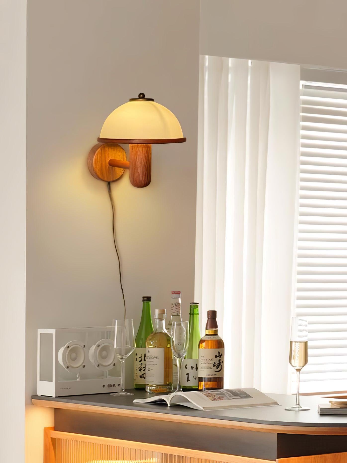 Lustra Wall Lamp Mushroom Wood-Neutral Decor