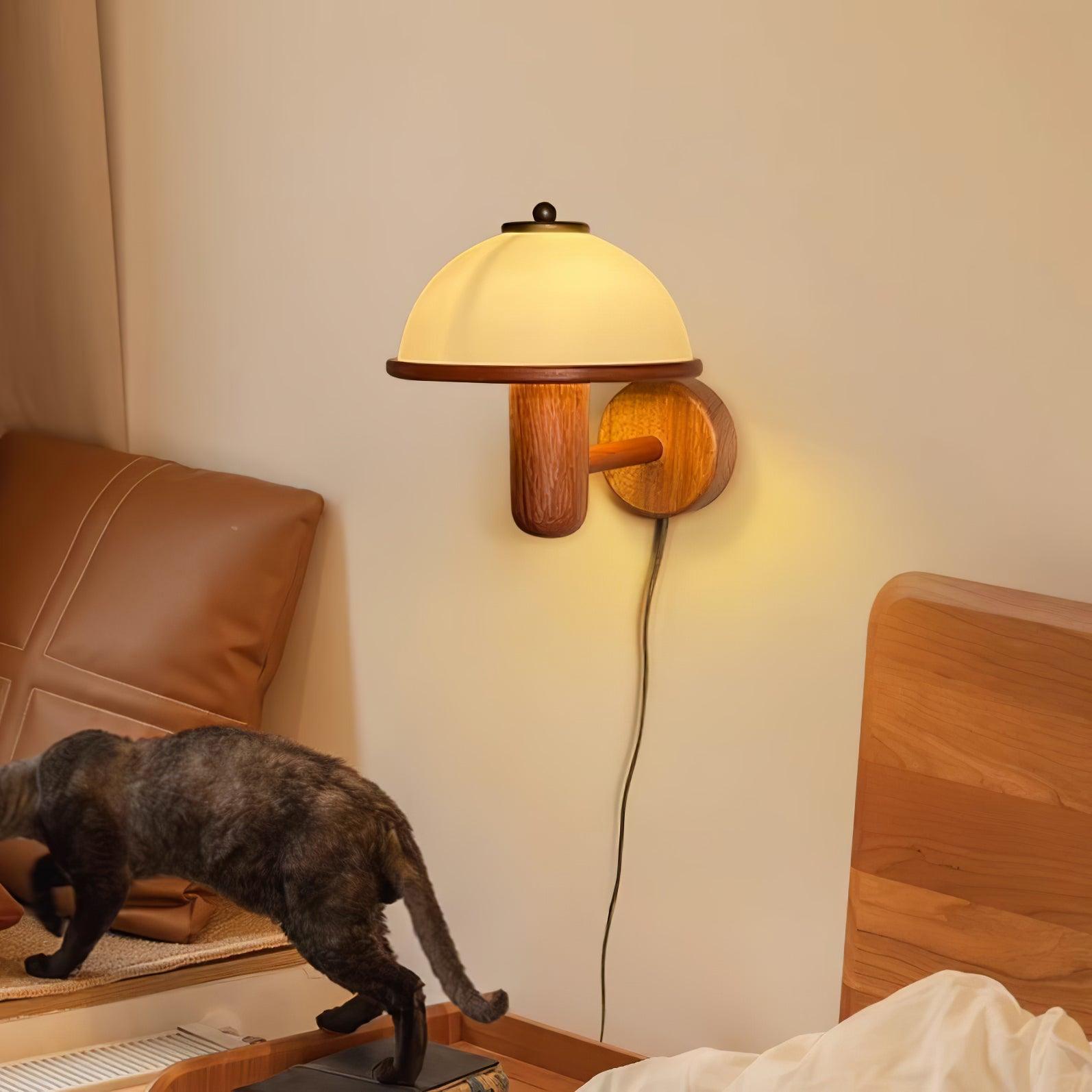 Lustra Wall Lamp Mushroom Wood-Neutral Decor