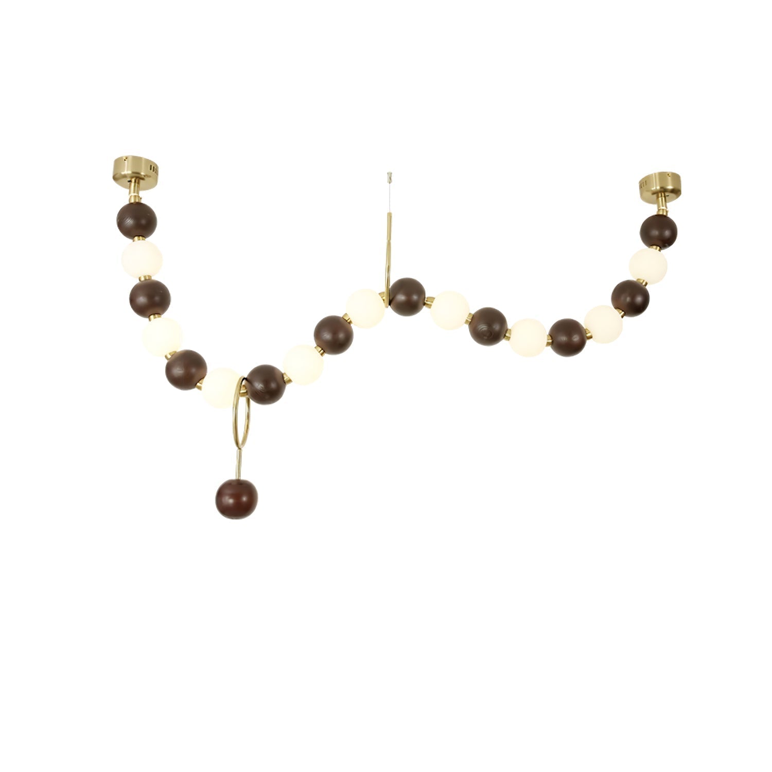 Aurora Chandelier Walnut Bead Necklace-Neutral Decor