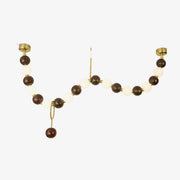 Aurora Chandelier Walnut Bead Necklace-Neutral Decor