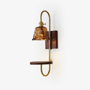 Altheus Nordic Art Shelf Walnut Wood Ceramics Sconce Wall lamp-Neutral Decor
