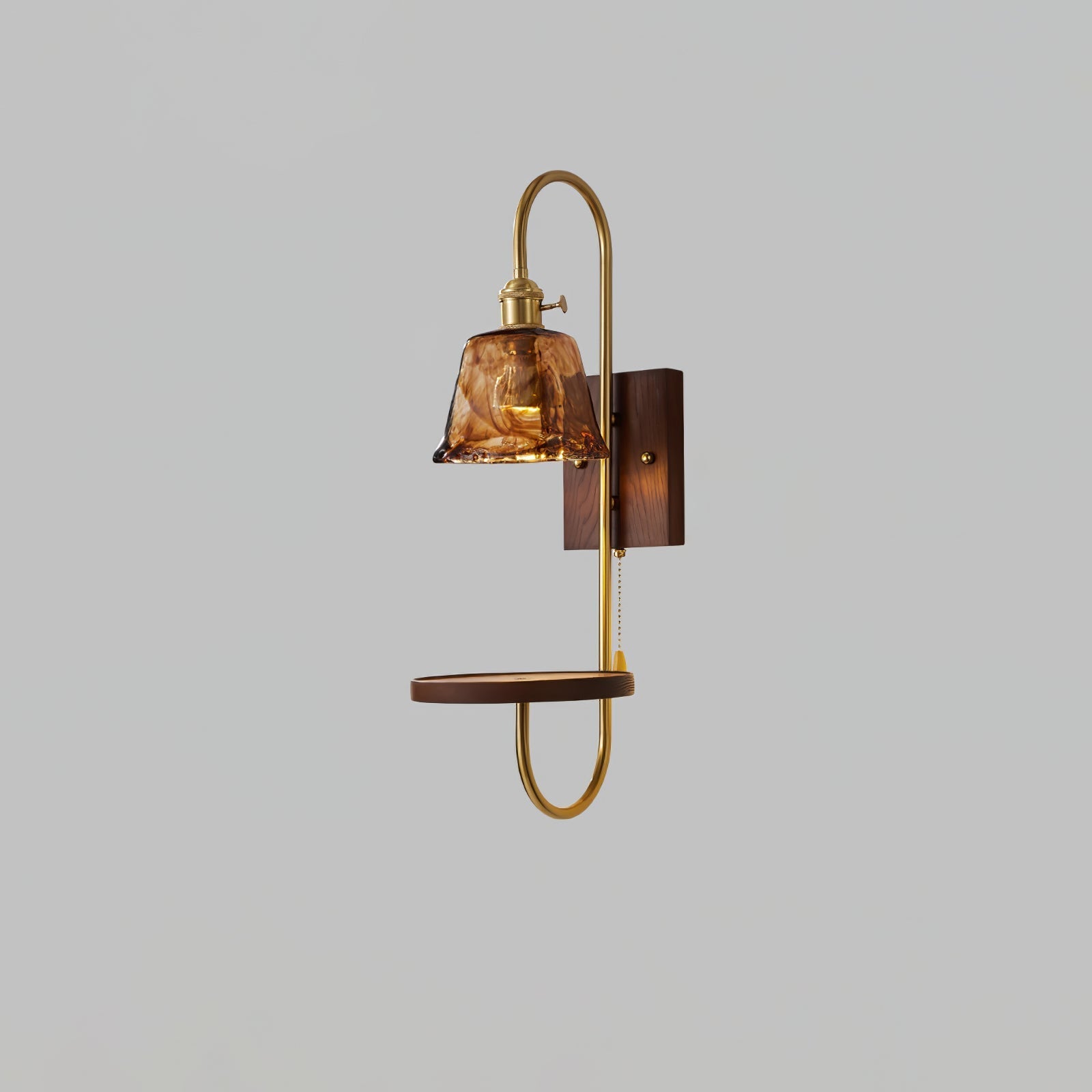 Altheus Nordic Art Shelf Walnut Wood Ceramics Sconce Wall lamp-Neutral Decor