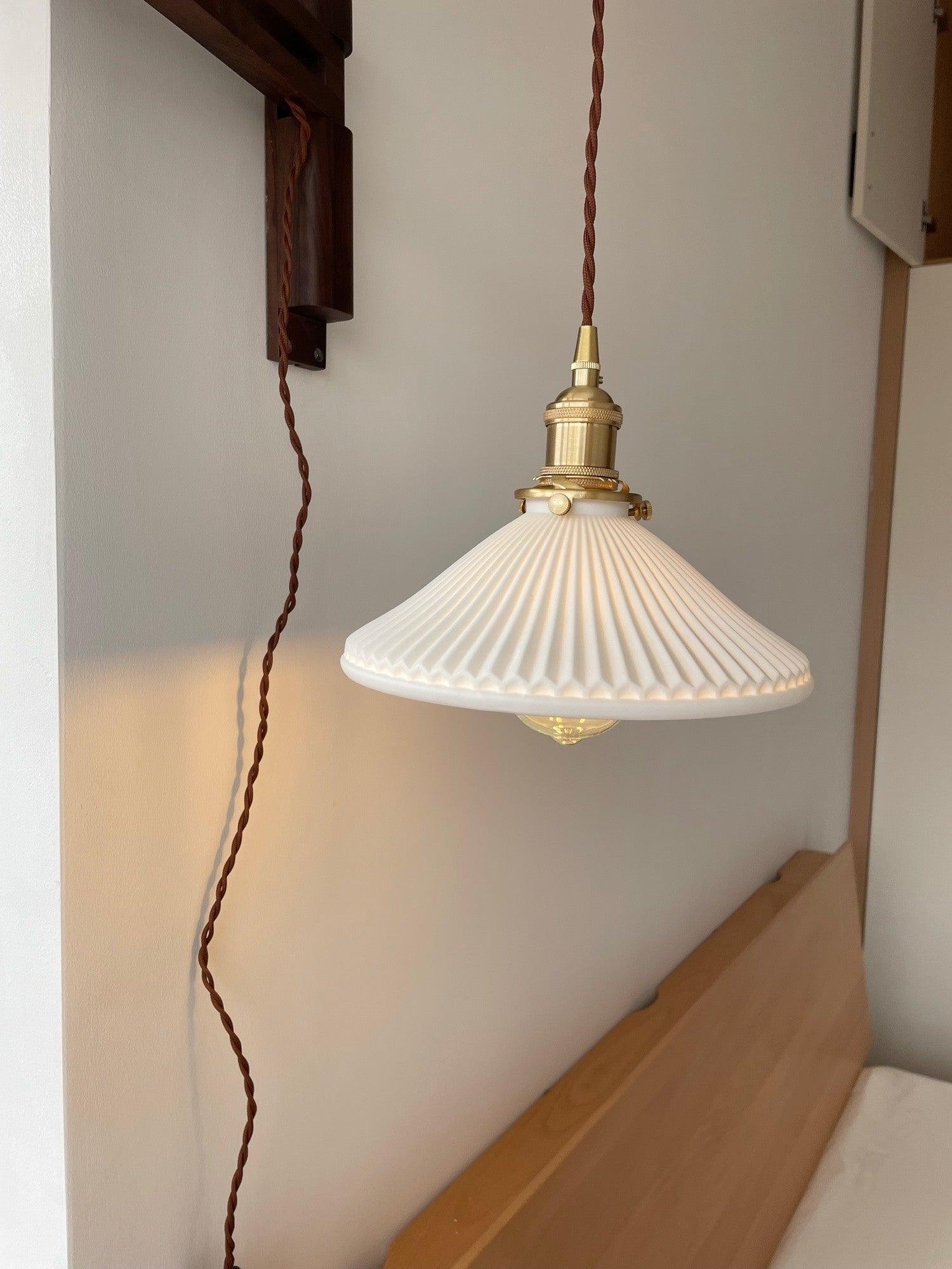Sathen Nordic Art Telescopic Walnut Ceramic Wooden Wall Lamp-Neutral Decor