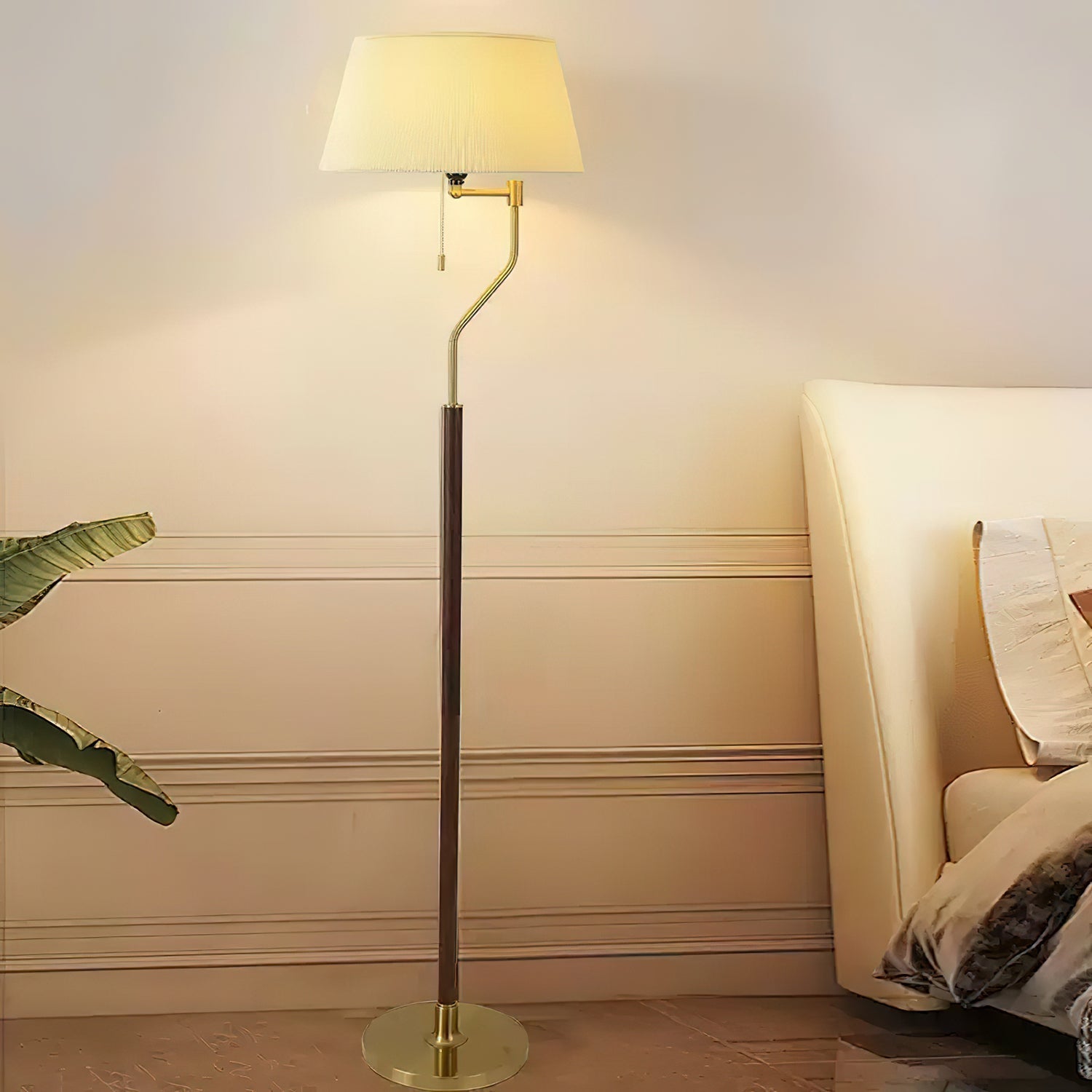 Orin Walnut Whisper Floor Lamp-Neutral Decor