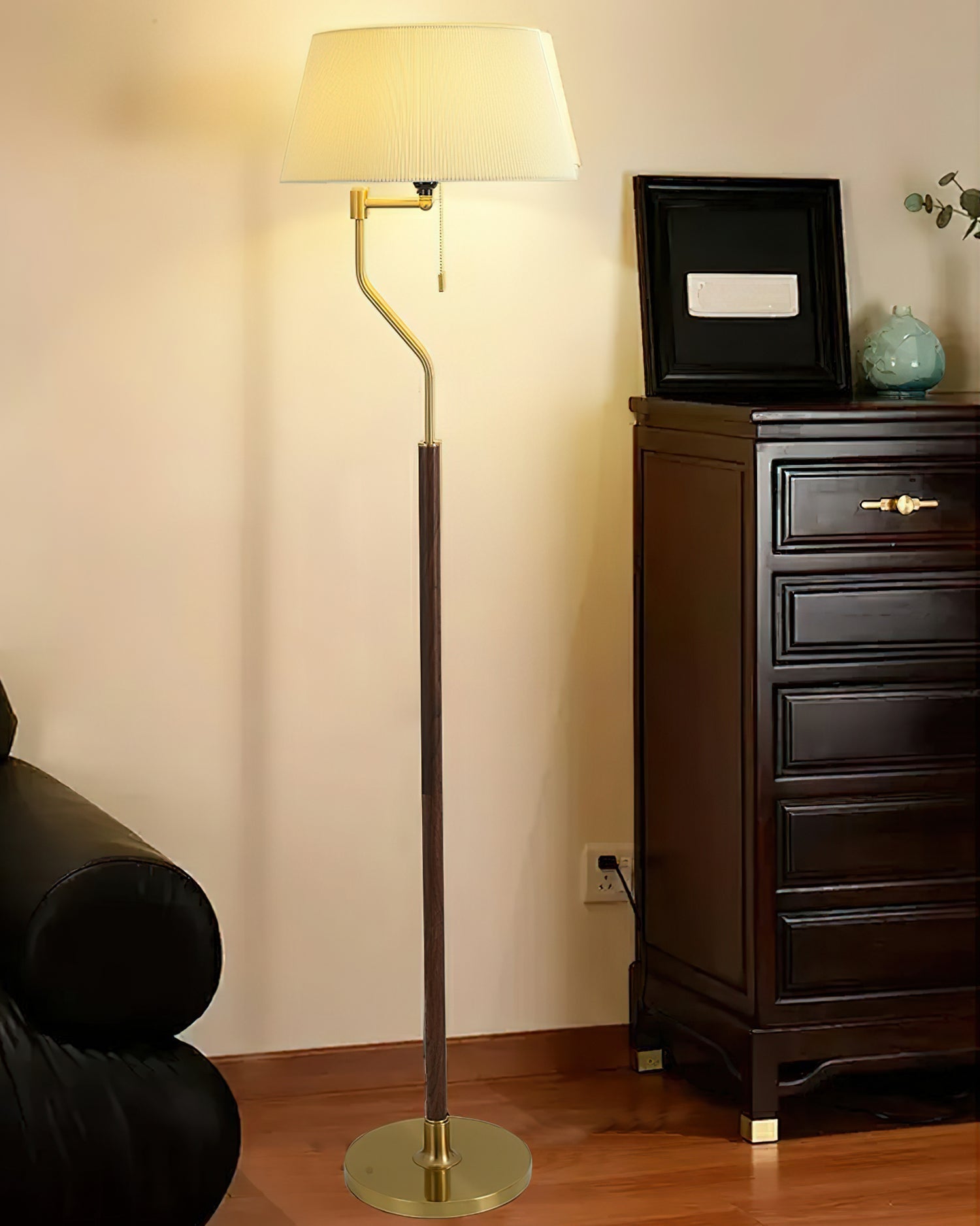 Orin Walnut Whisper Floor Lamp-Neutral Decor