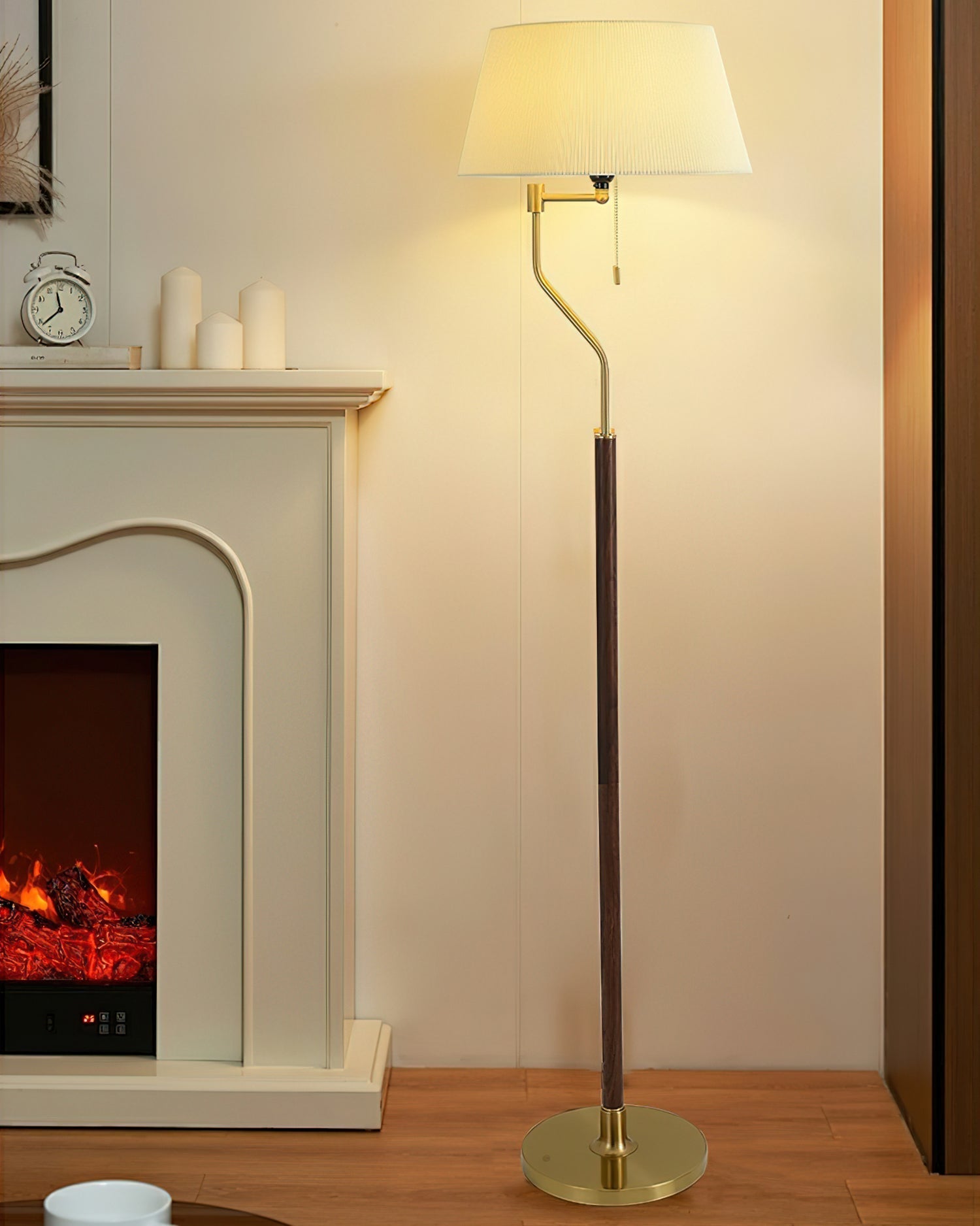 Orin Walnut Whisper Floor Lamp-Neutral Decor