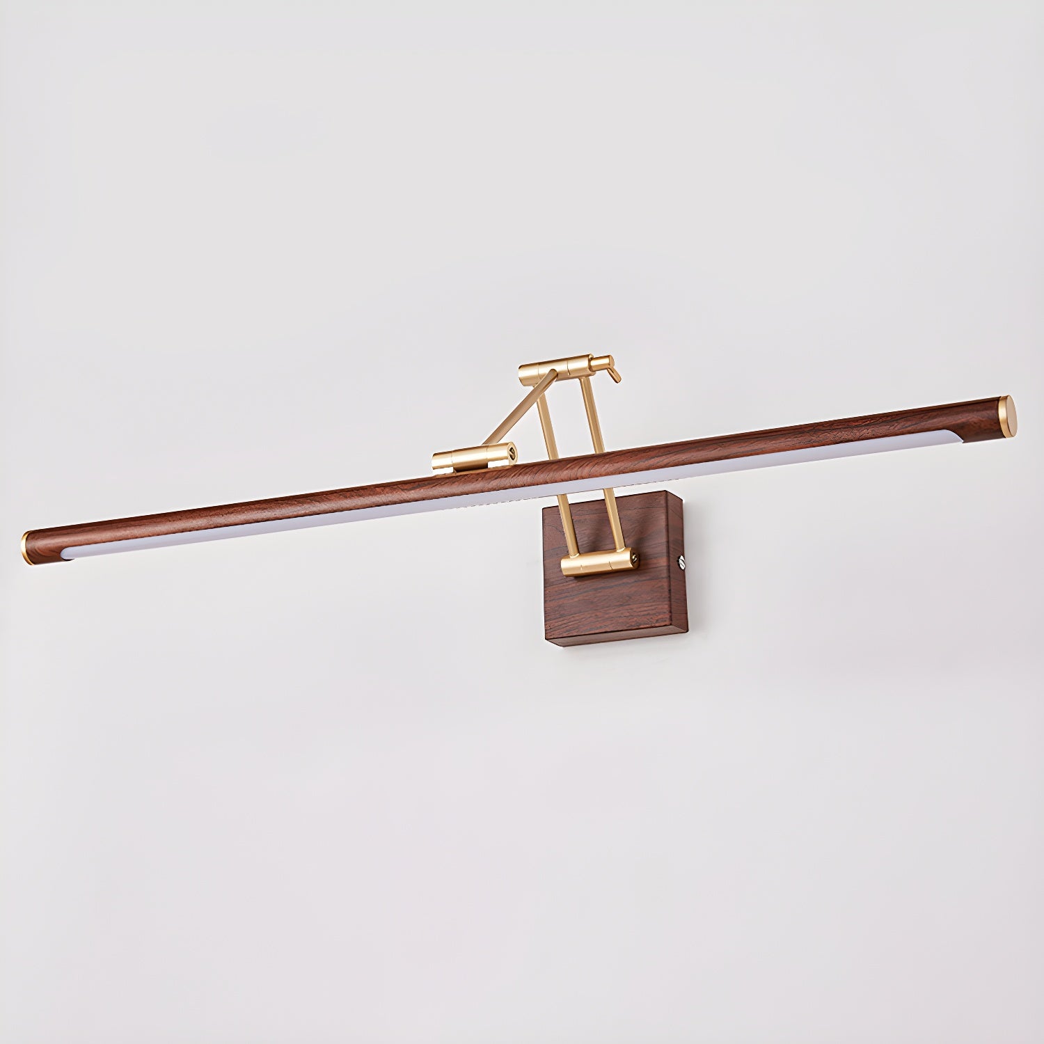 Walnut Color Linear Adjustable Wall Light-Neutral Decor