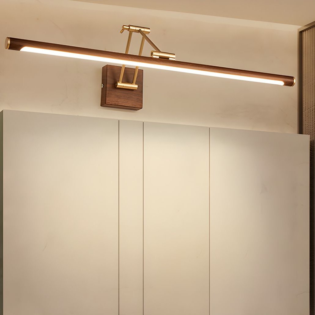 Elvoro Wall Light Walnut Color Linear Adjustable-Neutral Decor