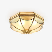 Ellaeara Warehouse Dome Shape Brass Glass Ceiling Lamp-Neutral Decor