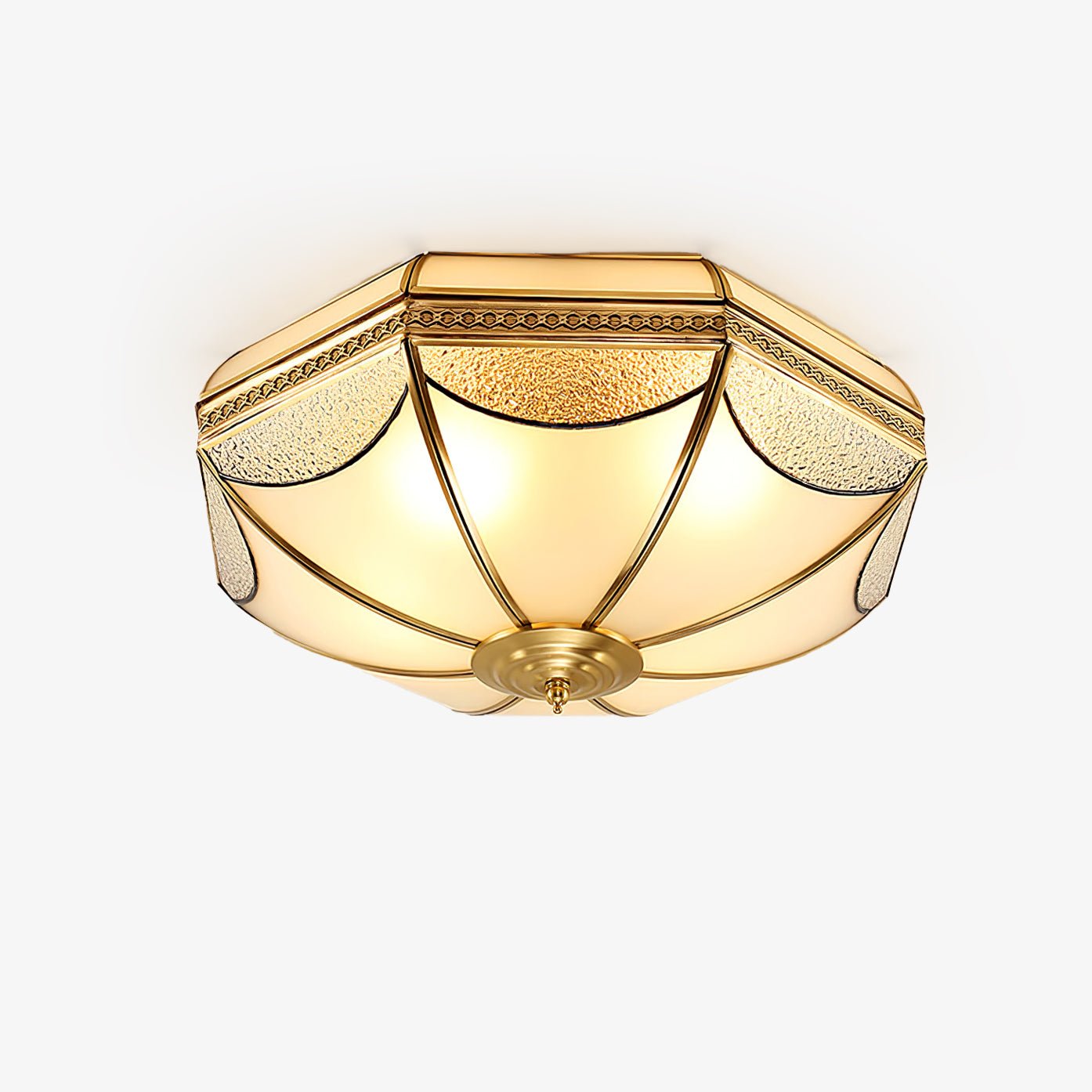Ellaeara Warehouse Dome Shape Brass Glass Ceiling Lamp-Neutral Decor