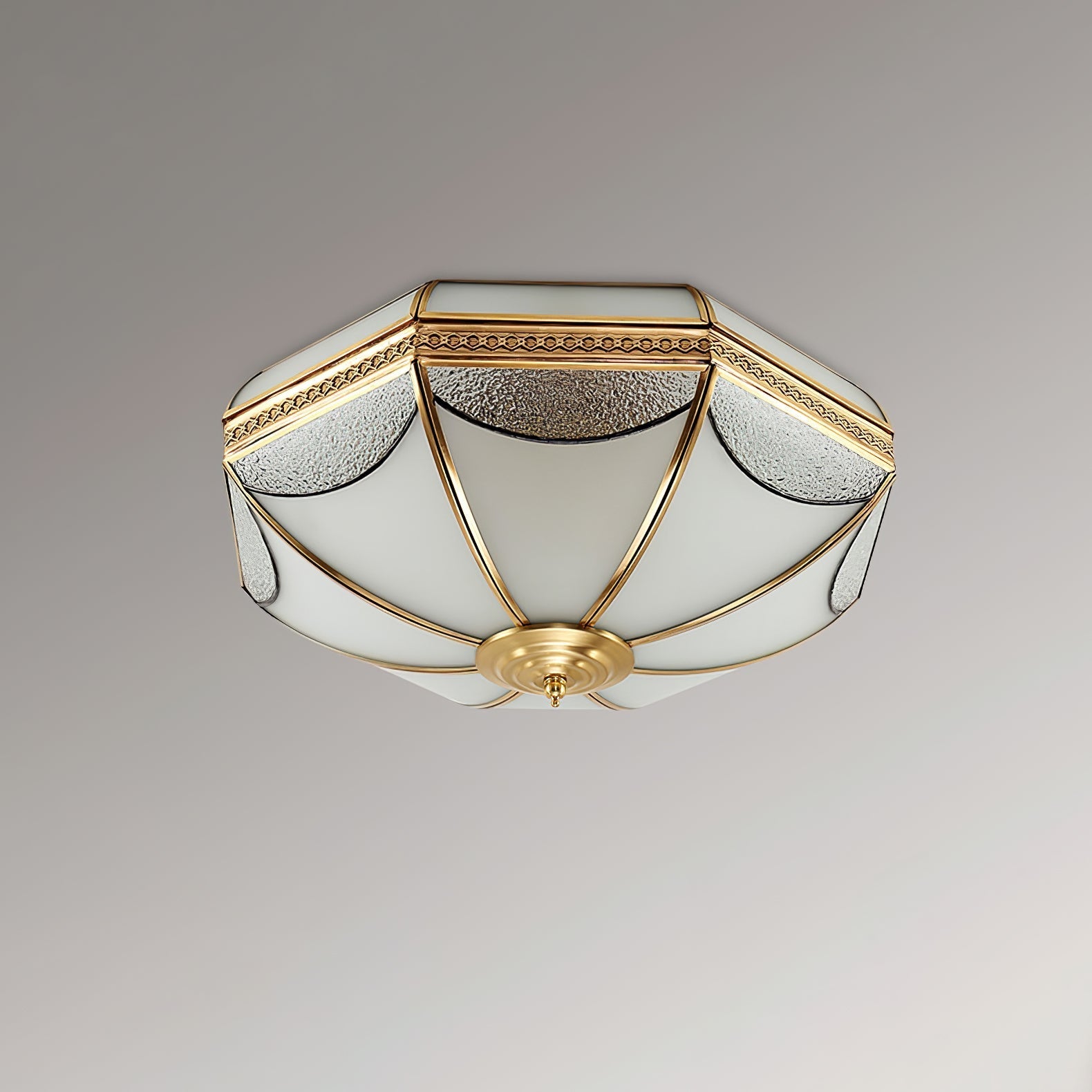 Ellaeara Warehouse Dome Shape Brass Glass Ceiling Lamp-Neutral Decor