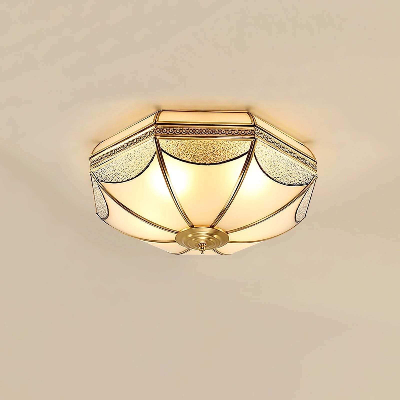 Ellaeara Warehouse Dome Shape Brass Glass Ceiling Lamp-Neutral Decor