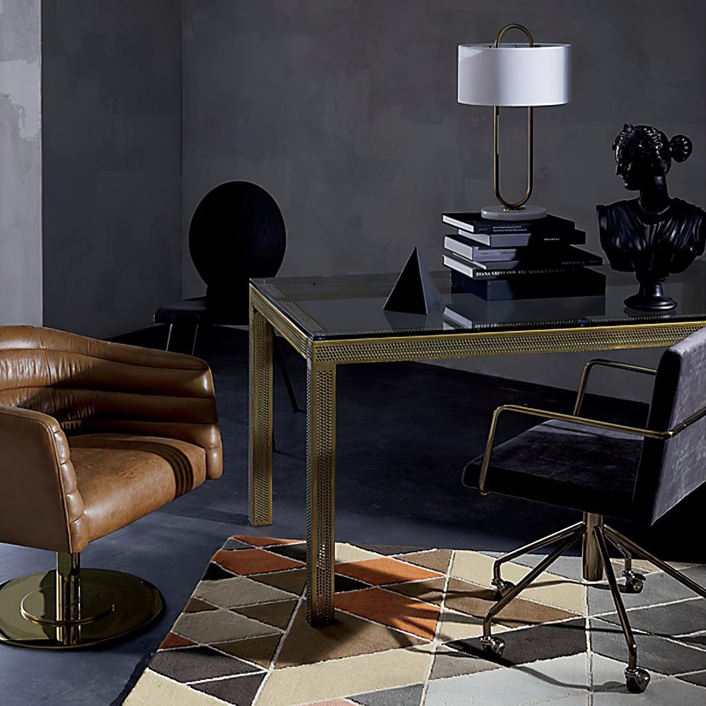 Ripj Marble Fabric Table Lamp-Neutral Decor