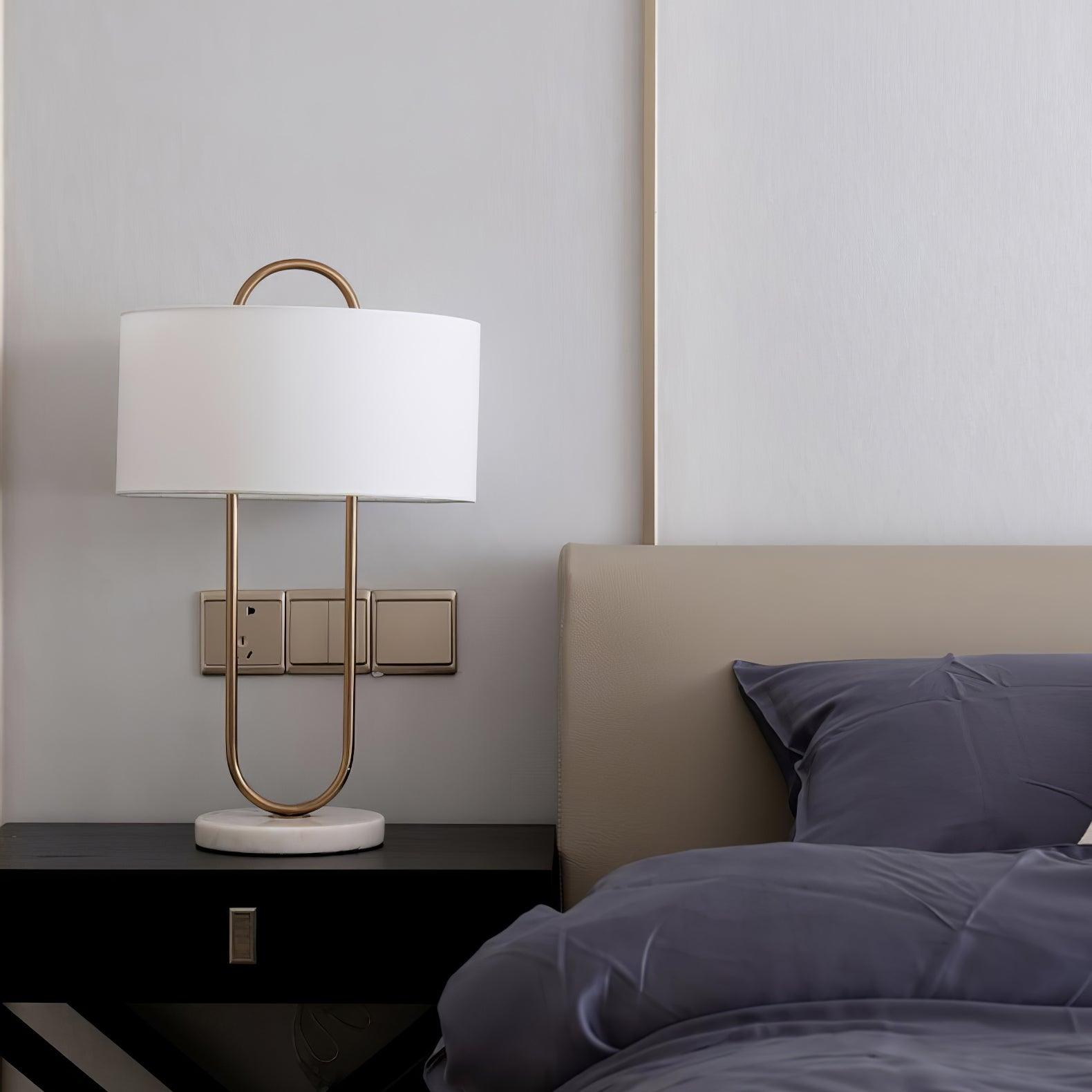 Ripj Marble Fabric Table Lamp-Neutral Decor
