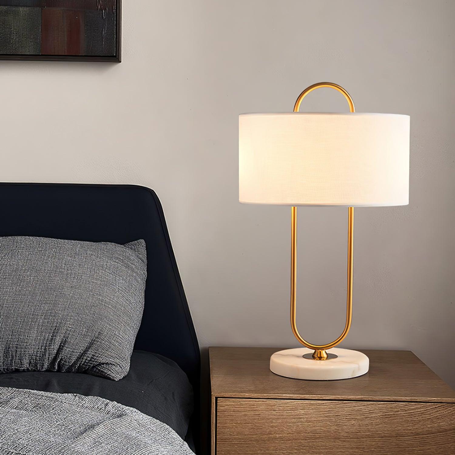Ripj Marble Fabric Table Lamp-Neutral Decor