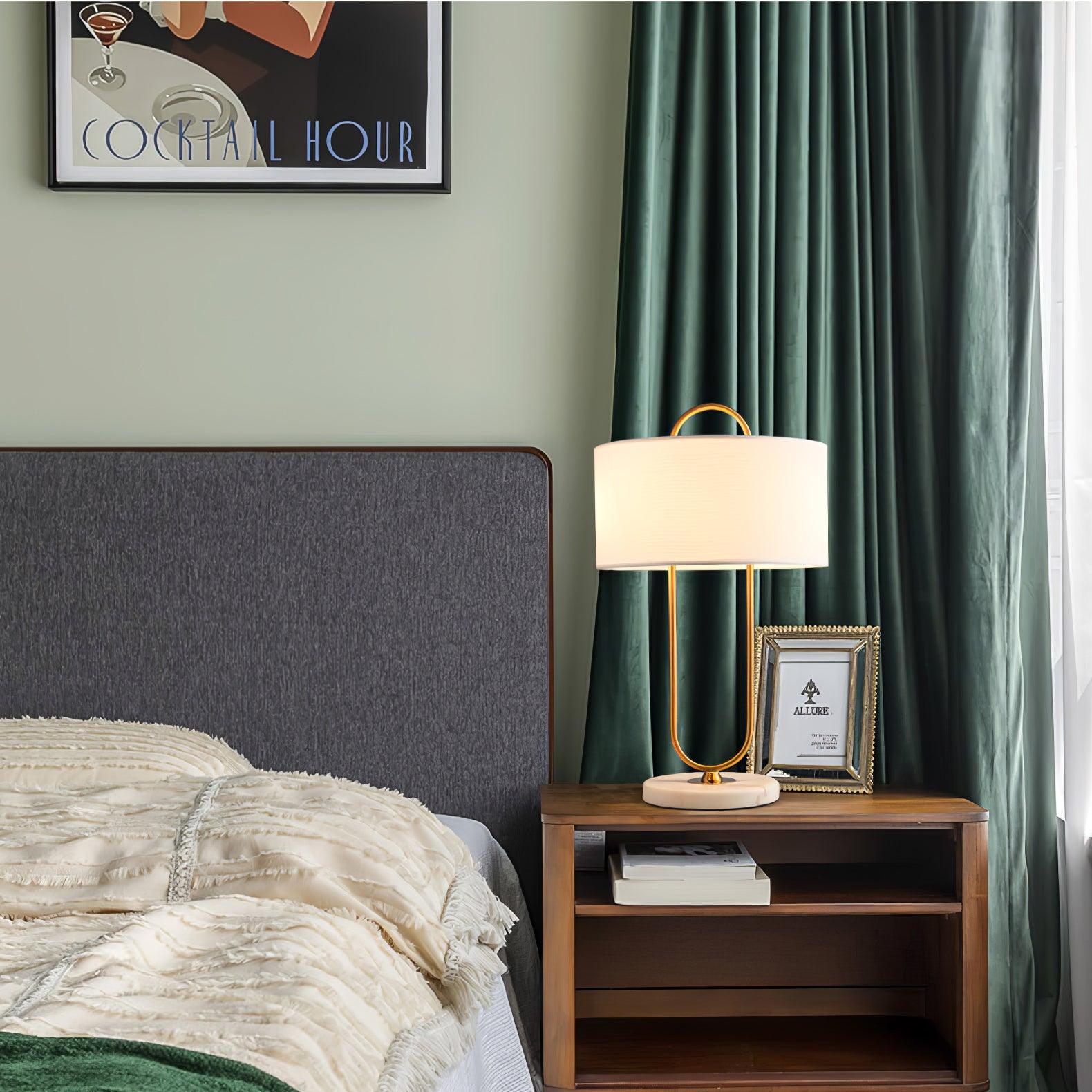 Ripj Marble Fabric Table Lamp-Neutral Decor