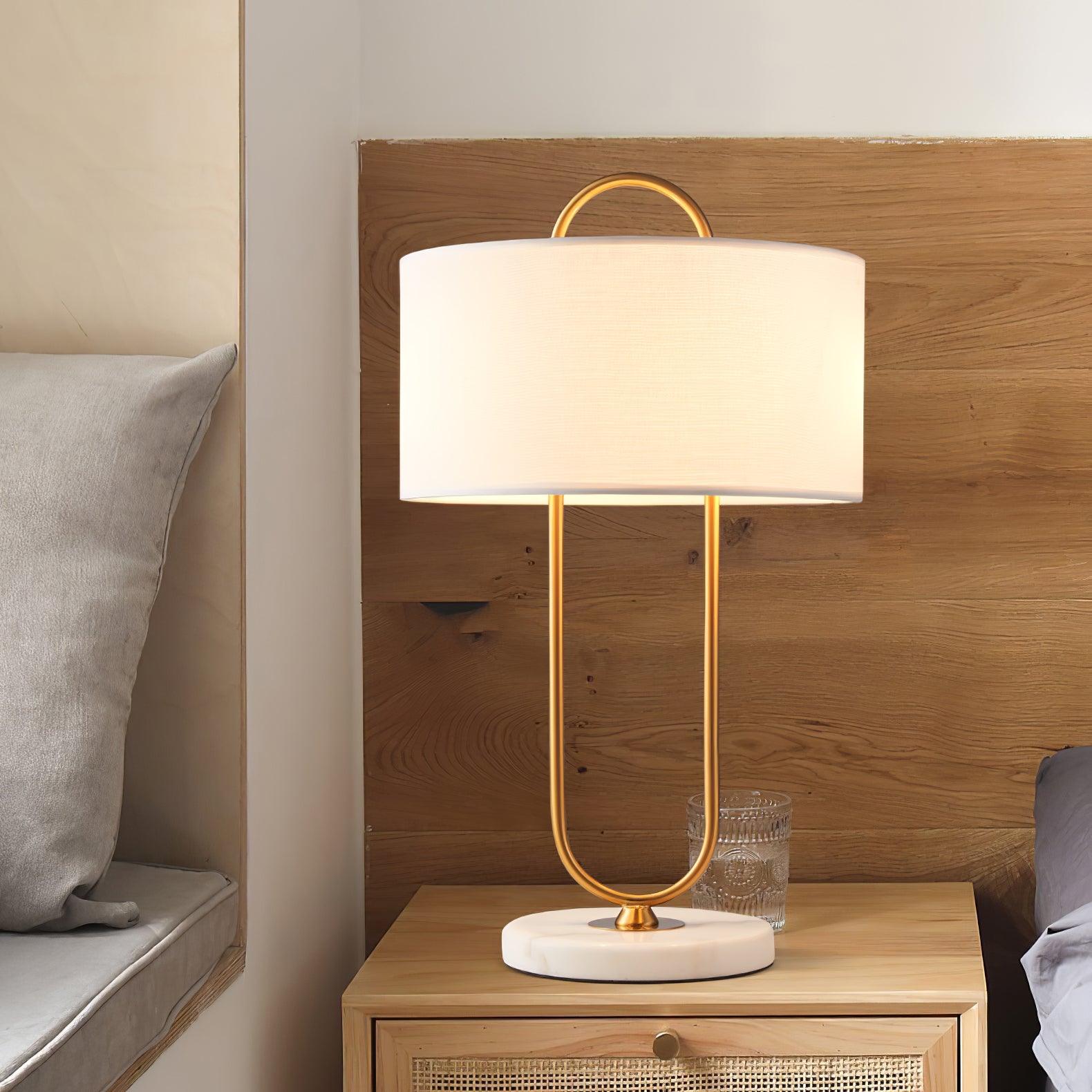 Ripj Marble Fabric Table Lamp-Neutral Decor