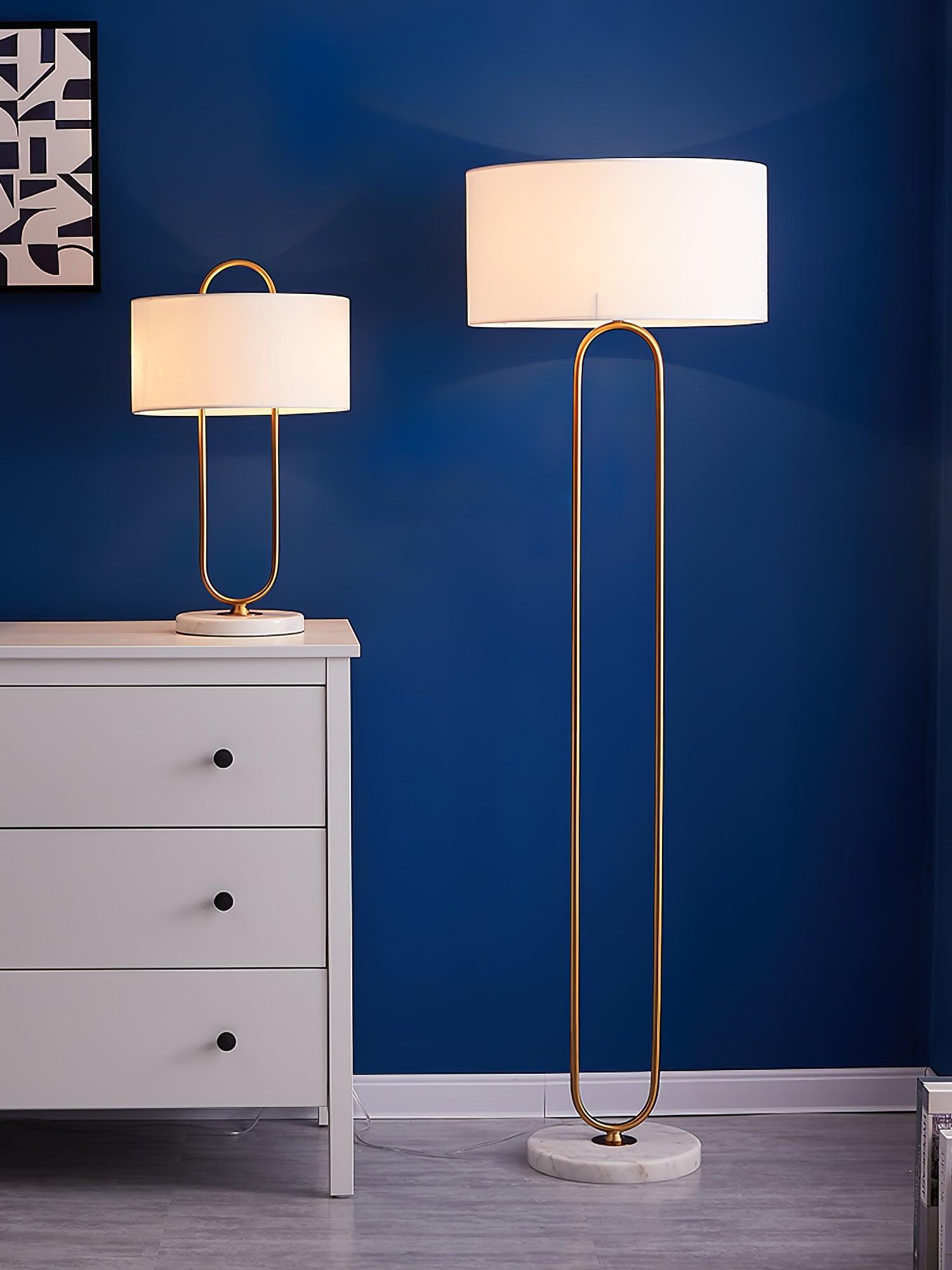 Ripj Marble Fabric Table Lamp-Neutral Decor