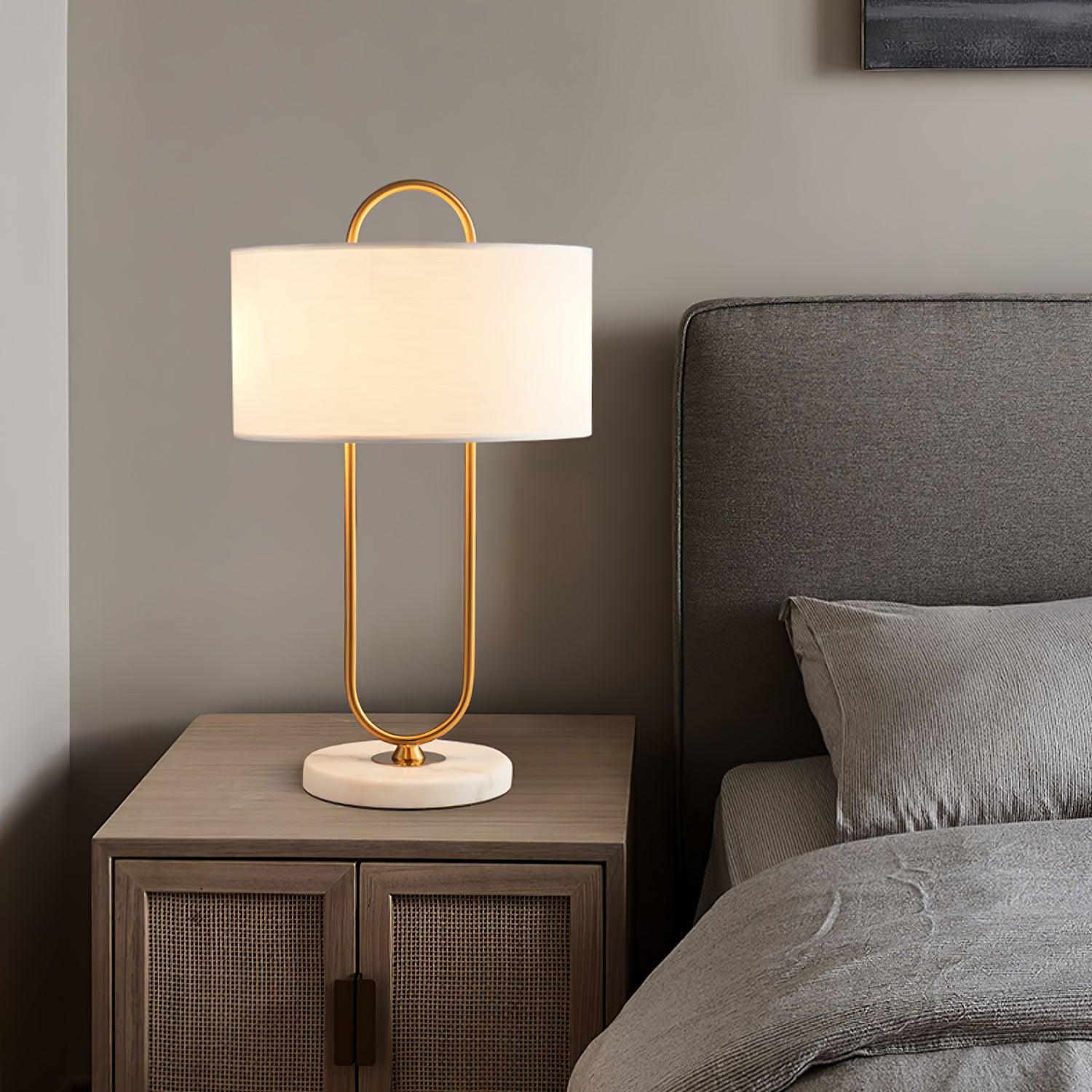 Ripj Marble Fabric Table Lamp-Neutral Decor