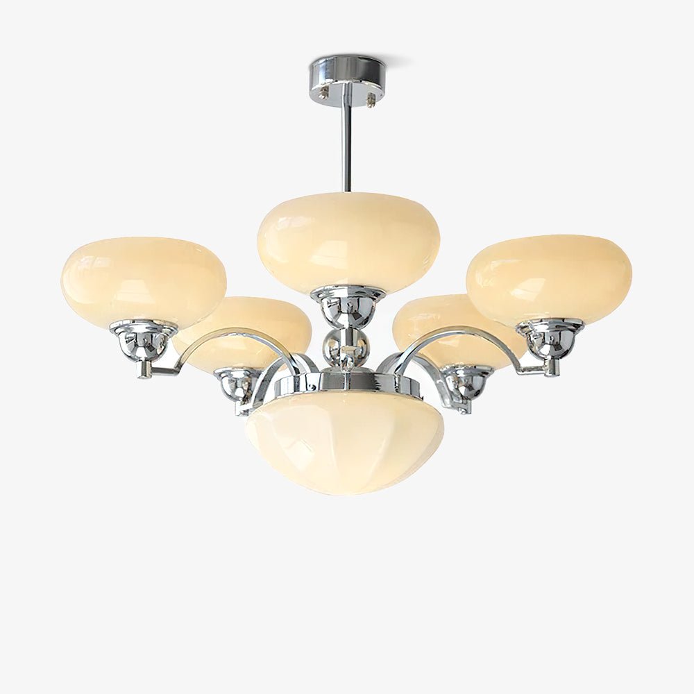 Lustra Chandelier Warre Satin Nickel Glass Iron-Neutral Decor
