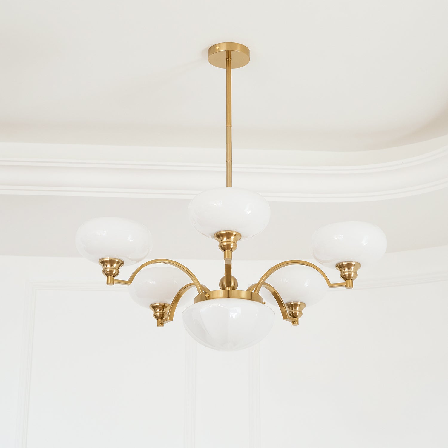 Lustra Chandelier Warre Satin Nickel Glass Iron-Neutral Decor