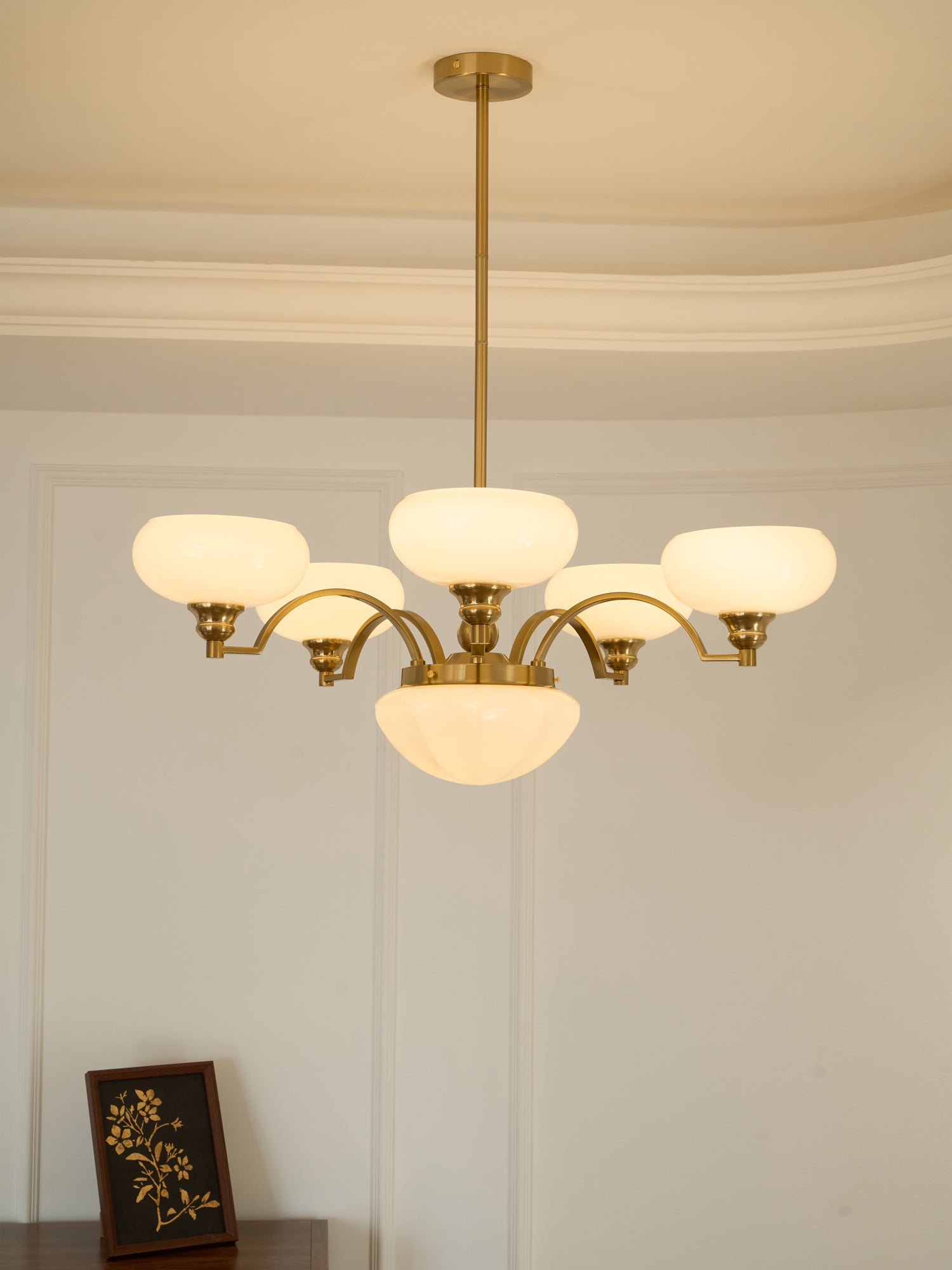 Lustra Chandelier Warre Satin Nickel Glass Iron-Neutral Decor