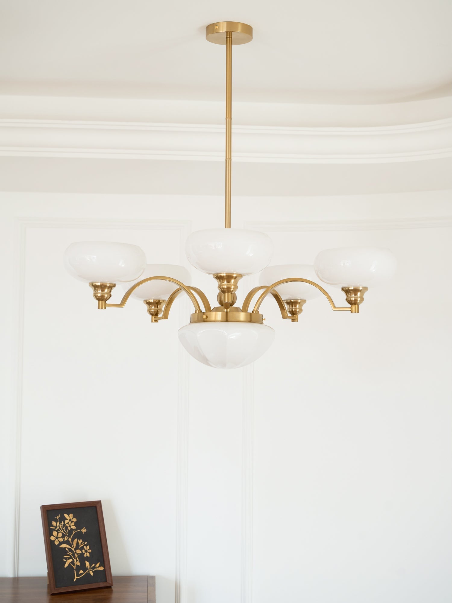 Lustra Chandelier Warre Satin Nickel Glass Iron-Neutral Decor
