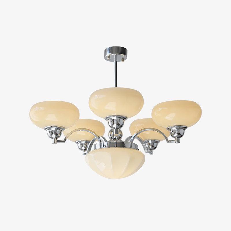 Lustra Chandelier Warre Satin Nickel Glass Iron-Neutral Decor