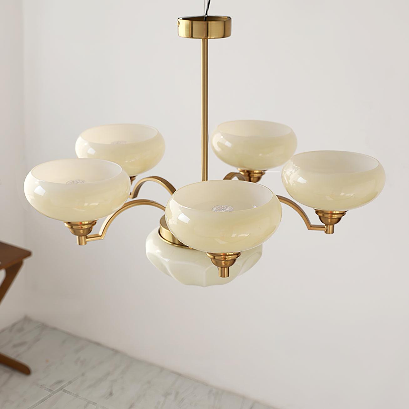 Lustra Chandelier Warre Satin Nickel Glass Iron-Neutral Decor