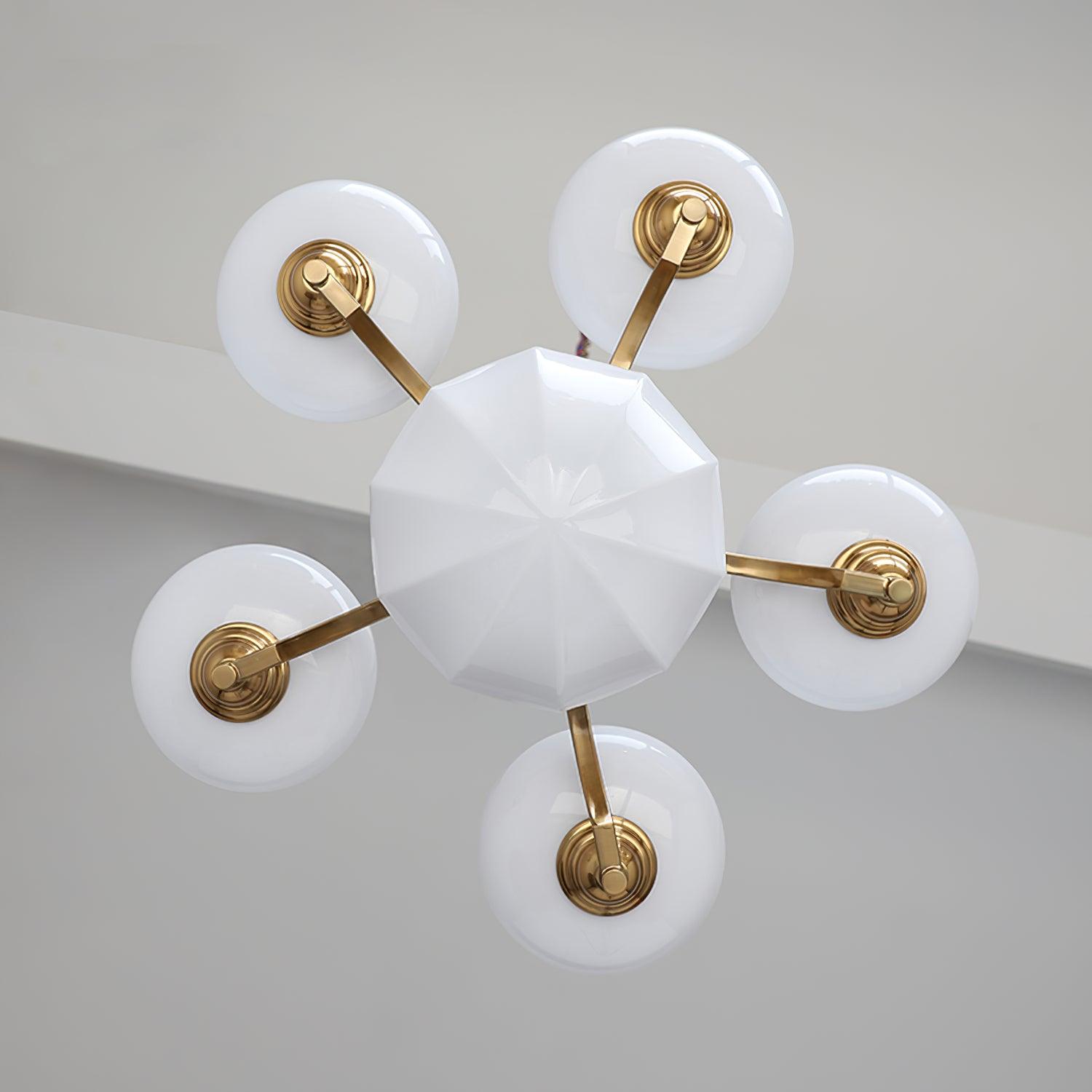 Lustra Chandelier Warre Satin Nickel Glass Iron-Neutral Decor