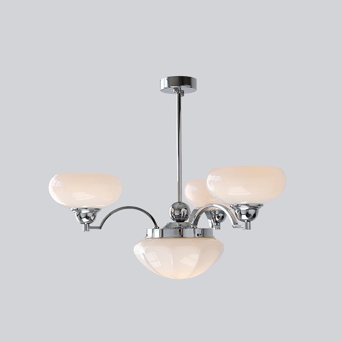 Lustra Chandelier Warre Satin Nickel Glass Iron-Neutral Decor