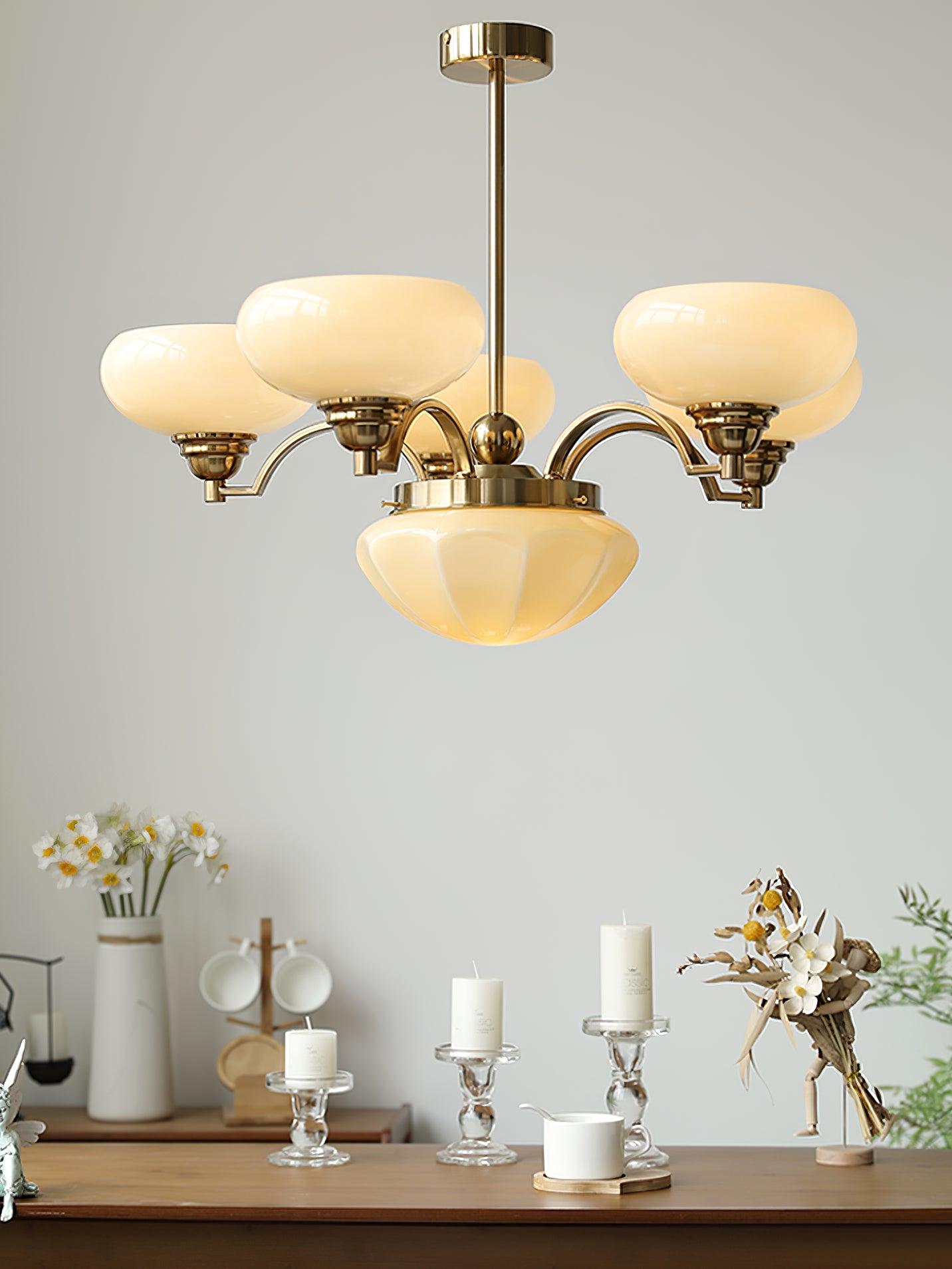 Lustra Chandelier Warre Satin Nickel Glass Iron-Neutral Decor