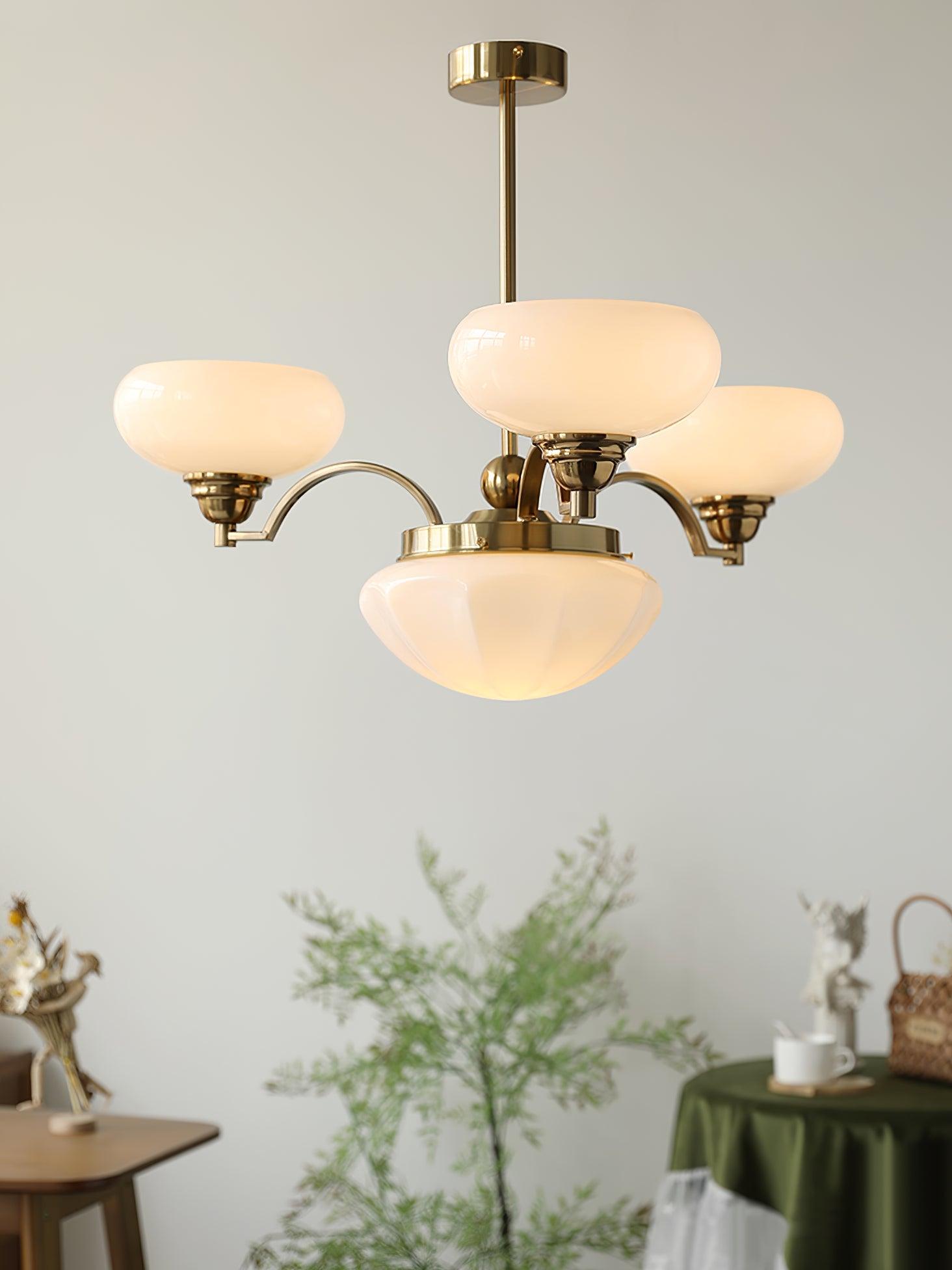 Lustra Chandelier Warre Satin Nickel Glass Iron-Neutral Decor