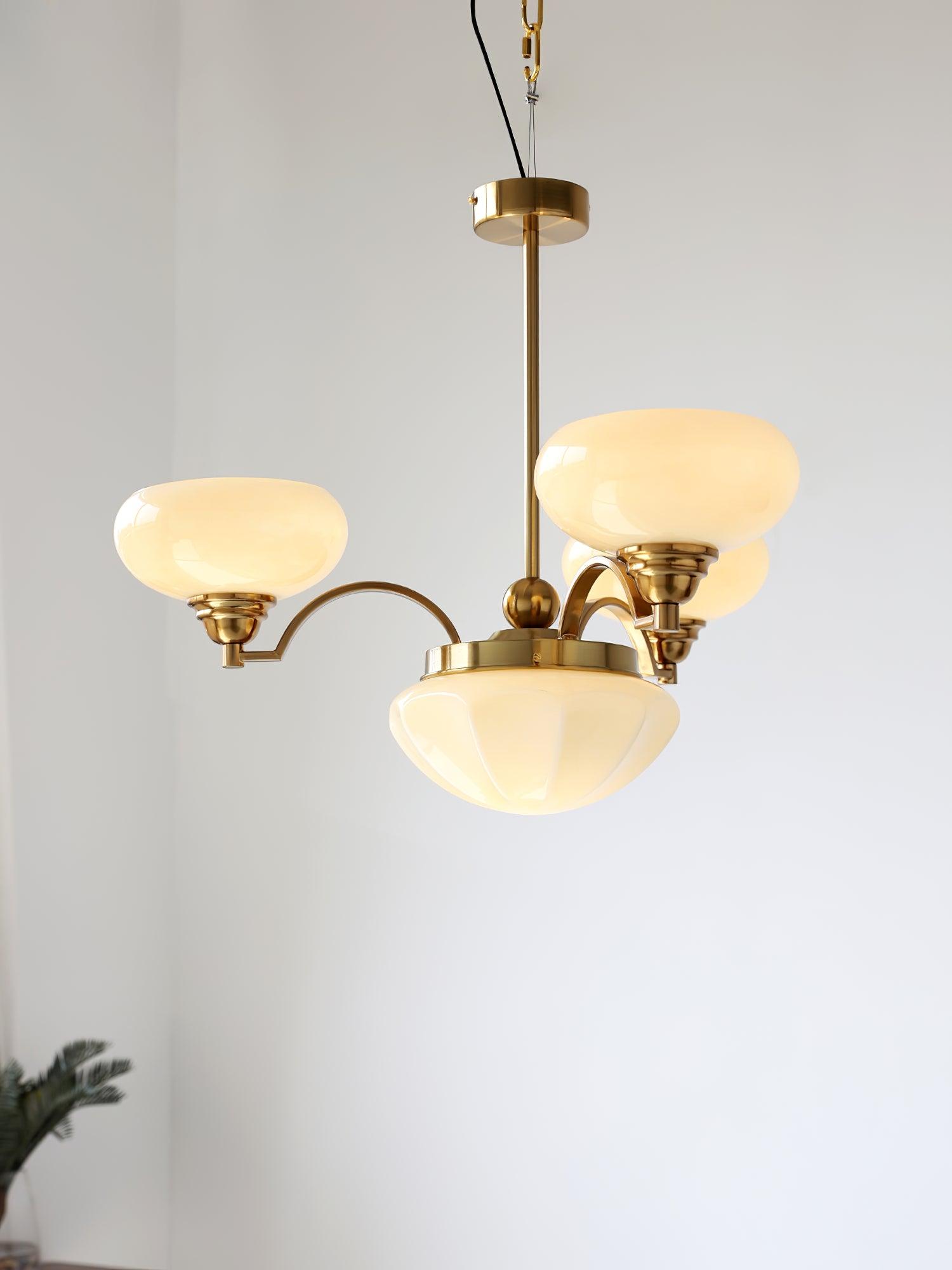 Lustra Chandelier Warre Satin Nickel Glass Iron-Neutral Decor