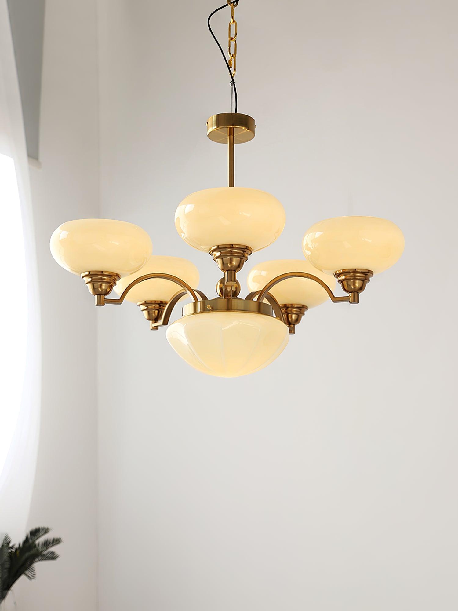 Lustra Chandelier Warre Satin Nickel Glass Iron-Neutral Decor