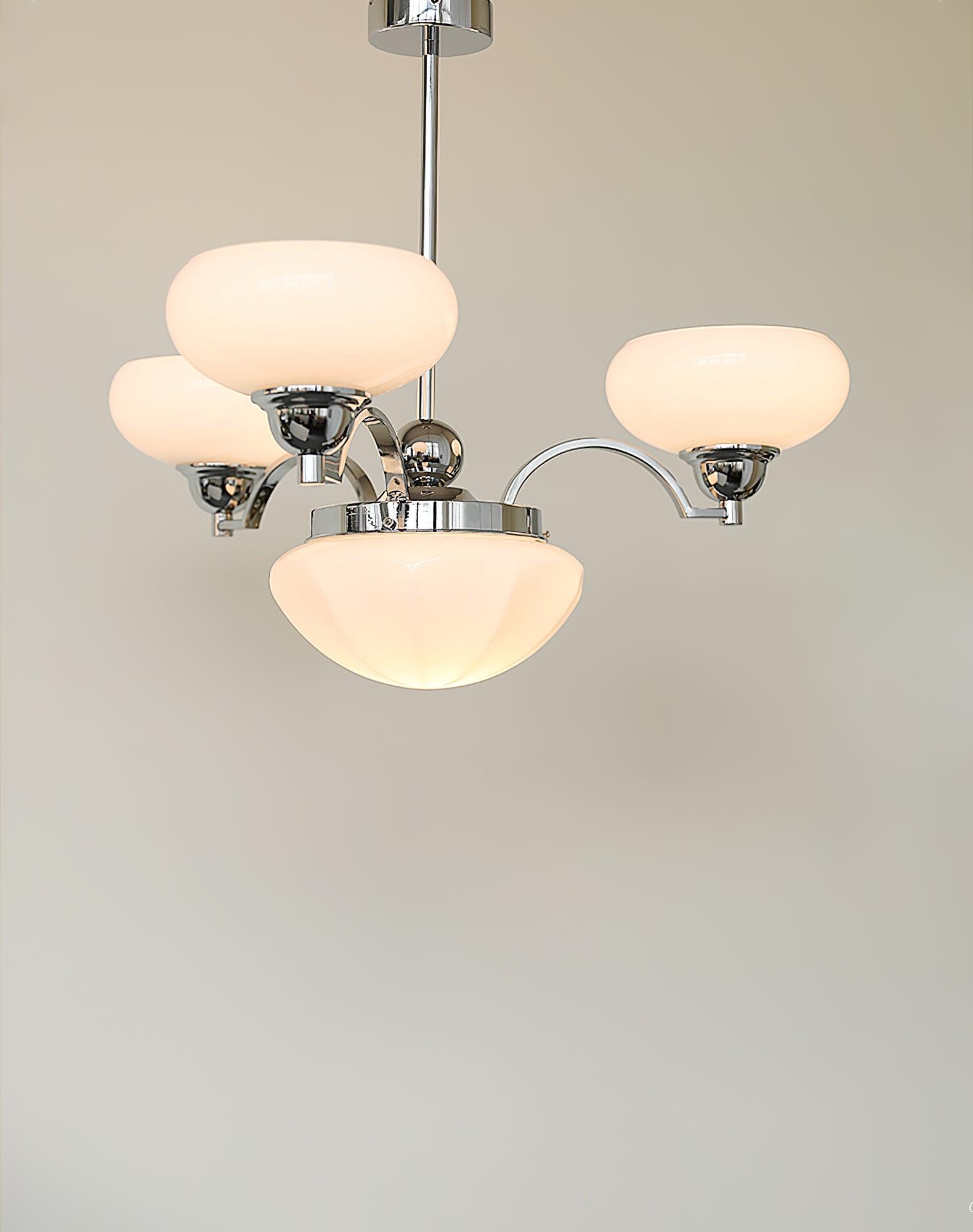 Lustra Chandelier Warre Satin Nickel Glass Iron-Neutral Decor
