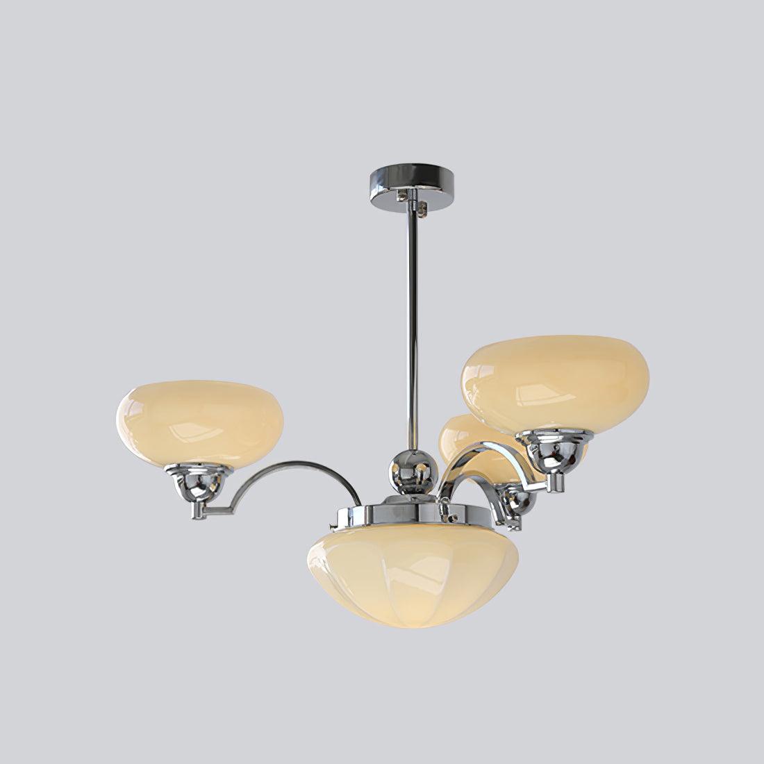 Lustra Chandelier Warre Satin Nickel Glass Iron-Neutral Decor