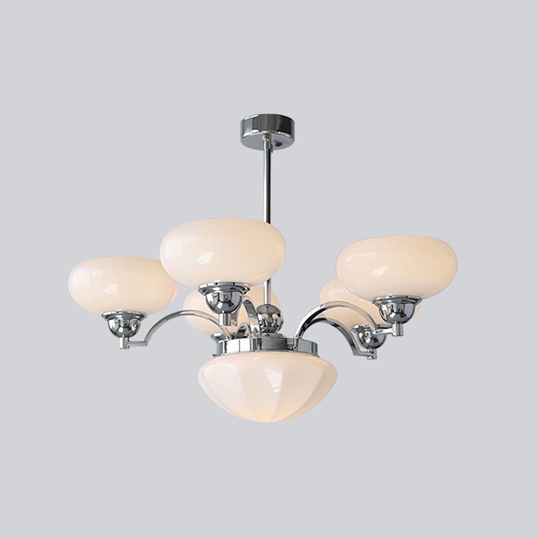 Lustra Chandelier Warre Satin Nickel Glass Iron-Neutral Decor