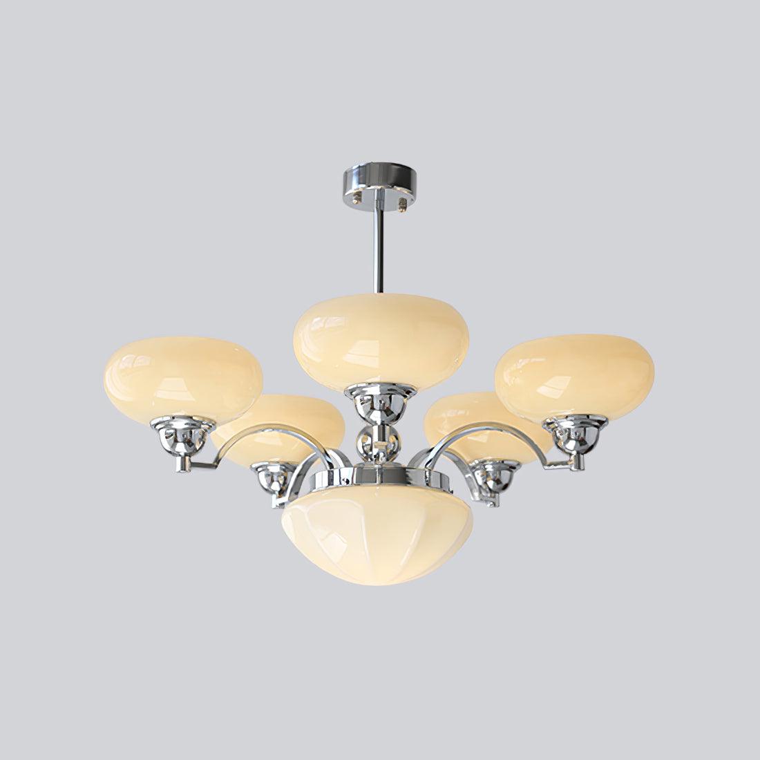 Lustra Chandelier Warre Satin Nickel Glass Iron-Neutral Decor