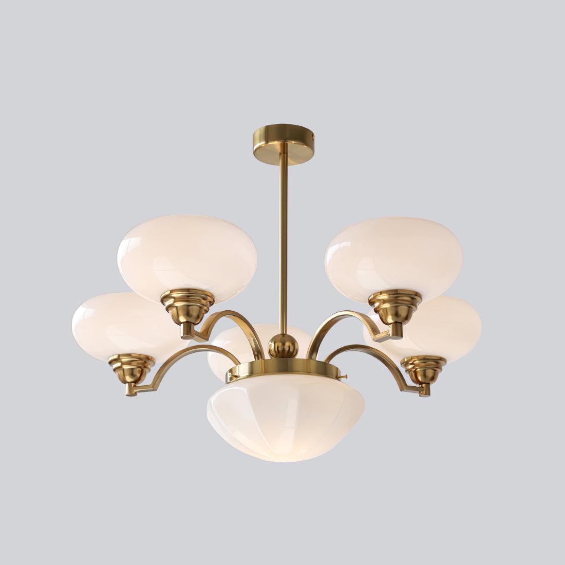 Lustra Chandelier Warre Satin Nickel Glass Iron-Neutral Decor